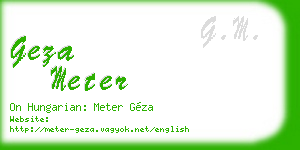 geza meter business card